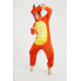 Onesie Kigurumi Oranžais Dinozaurs
