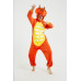 Onesie Kigurumi Oranžais Dinozaurs